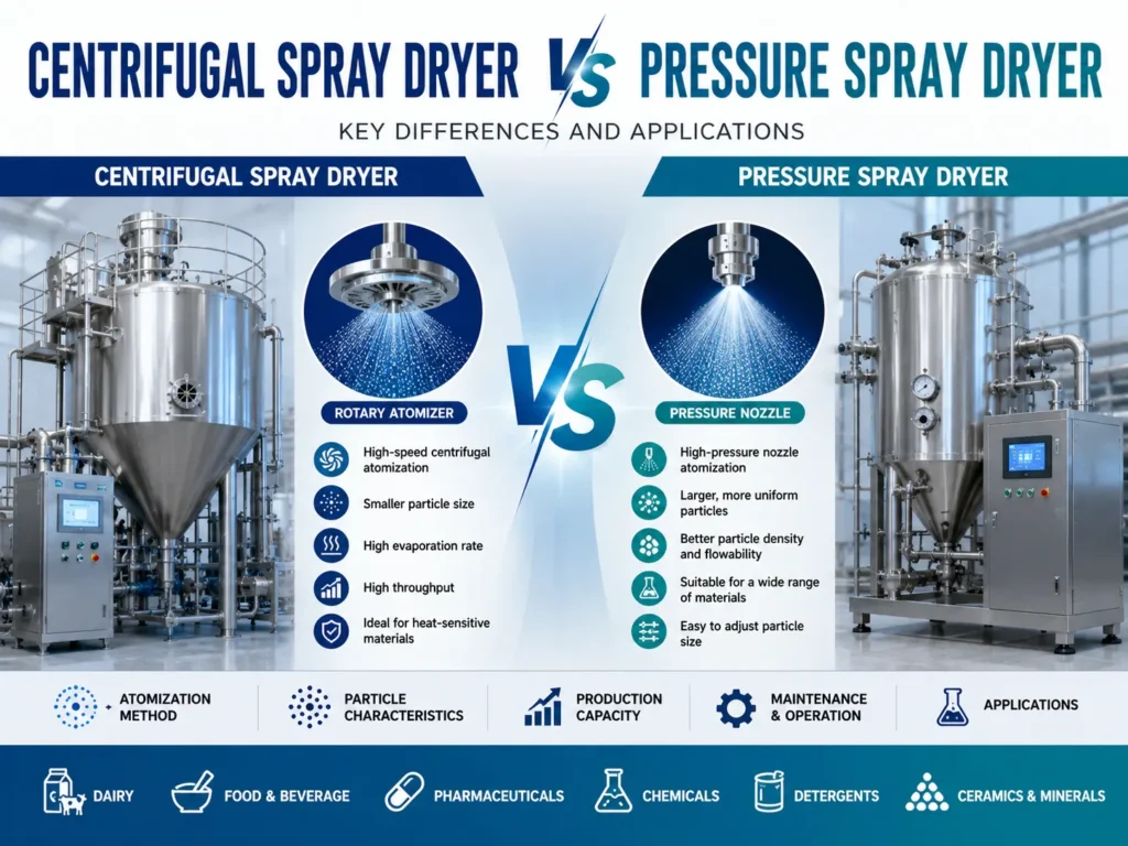 Centrifugal Spray Dryer vs Pressure Spray Dryer