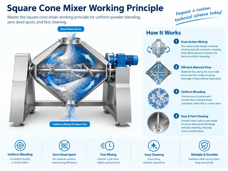 Square Cone Mixer Working Principle: Sanitary Blending & Design Guide